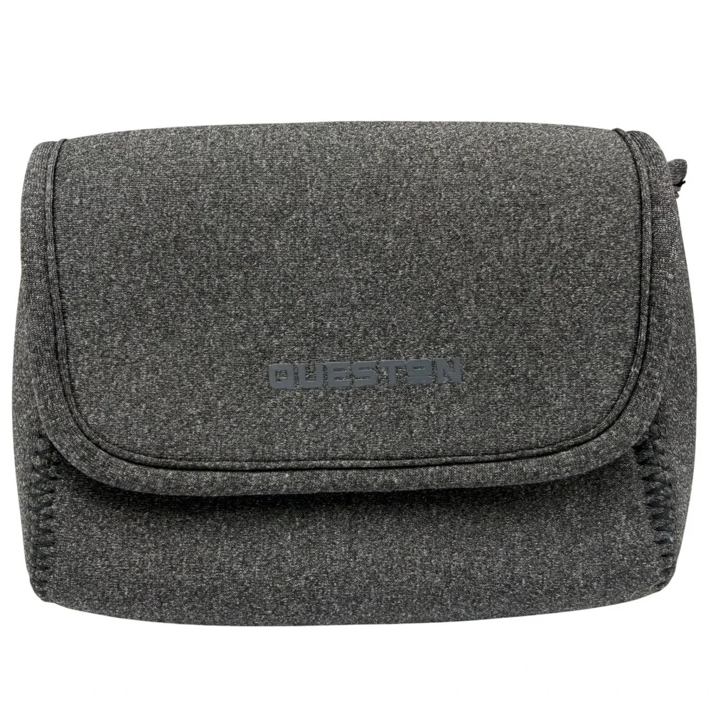 QUESTON Accessory Storage Bag Camera Pouch Case Gray Blue 5.75x4.25x1.60